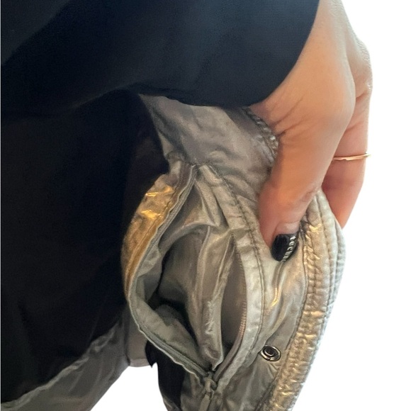 Andrew Marc Silver Puffer Jacket with Faux Fur Hood - Picture 5 of 16